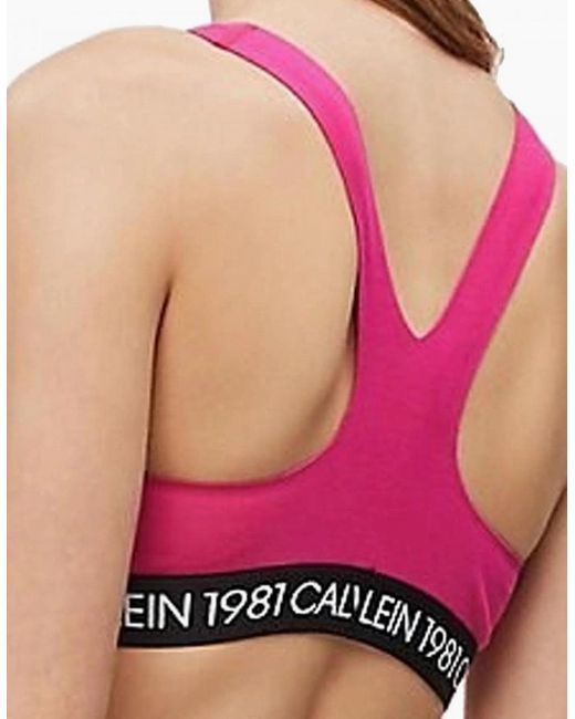 Calvin Klein Pink 1981 Bold Cotton Bralette, Quiver
