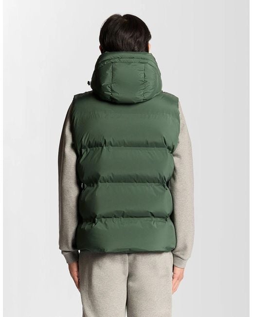 Lyle & Scott Green Heavyweight Hooded Puffer Gilet for men
