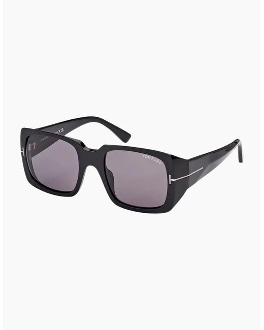 Tom Ford Black Ryder Smoke Lens Shiny Sunglasses