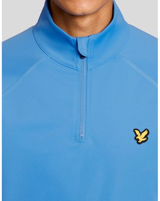 Lyle & Scott Blue Mesh Panelled Midlayer for men