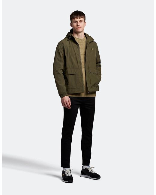Lyle & Scott Green Lyle & Scott Branded Hooded Parka Jacket for men
