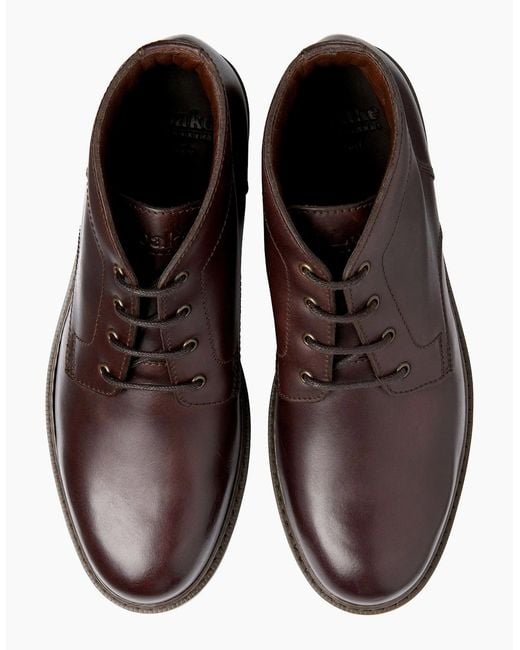 Loake Brown Gilbert Leather Boot Dark Waxy for men