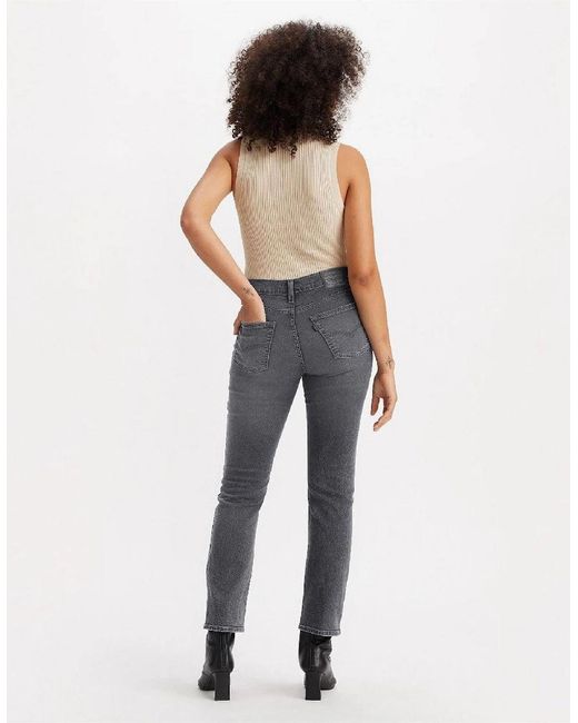 Levi's Gray Levi's High Rise Straight Leg Jeans