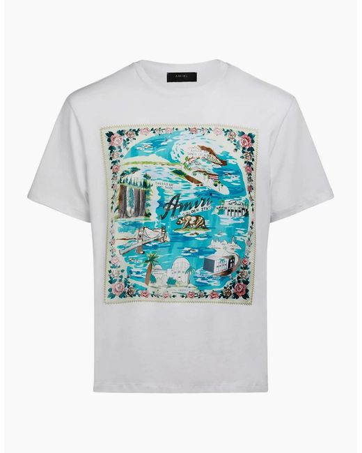 Amiri Blue California Hawaiian Tee