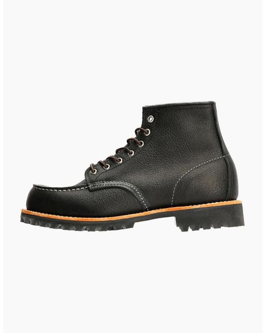 Red Wing Black 2949 Roughneck 6" Moc Toe Work Leather Boots for men