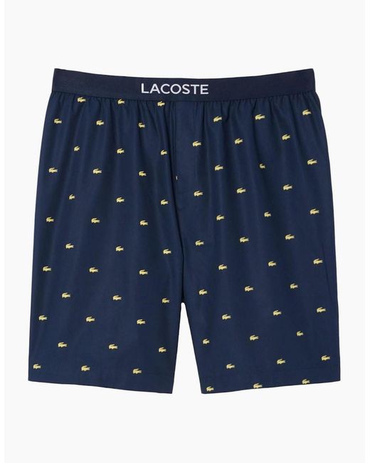 Lacoste Blue Poplin Pyjama Shorts for men