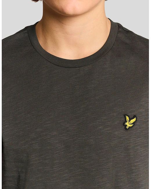 Lyle & Scott Black Lyle & Scott Fine Slub T-Shirt Gunmetal for men