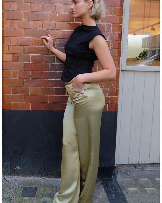 No Emotions UK Green Silk Trousers