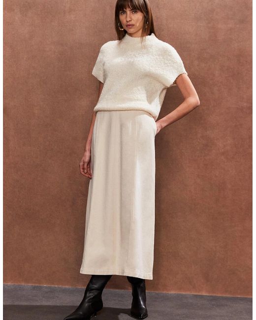Ro&zo Brown Panelled A-Line Skirt