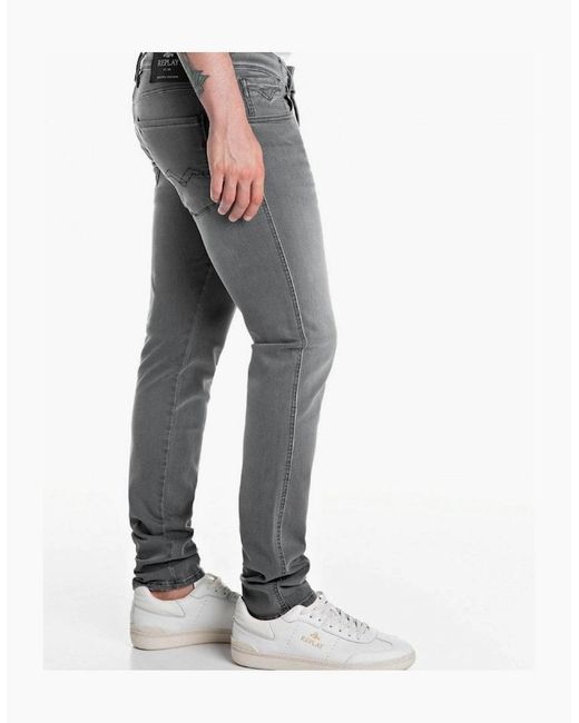 Replay Gray Power Stretch Anbass Slim Jean for men