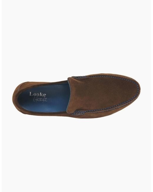 Loake Brown Nicholson Suede Moccasin Shoes for men