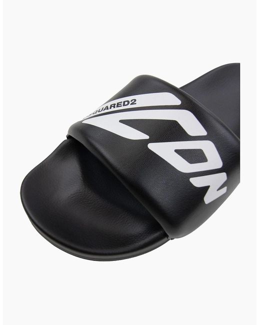 DSquared² Black Icon New Generation Slides for men