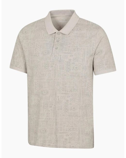 Mountain Warehouse White Dawnay Textured Pique Polo Shirt for men