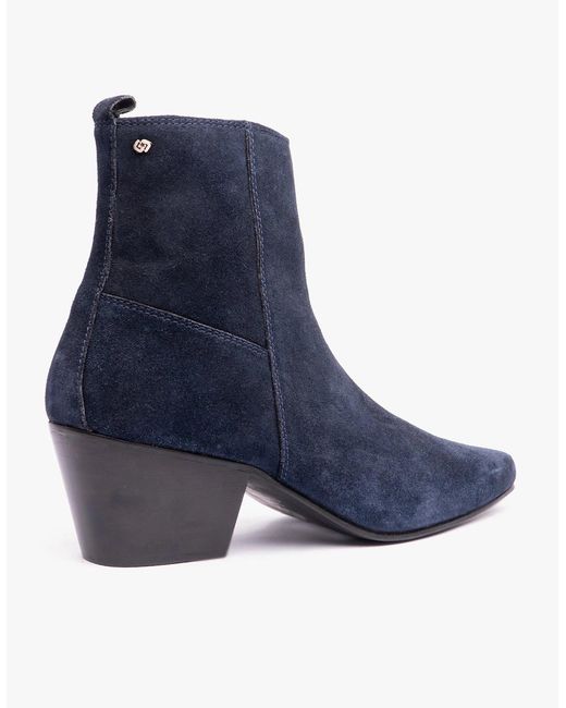 Club Cubano Blue Lennon Cuban Heel Boots Suede for men