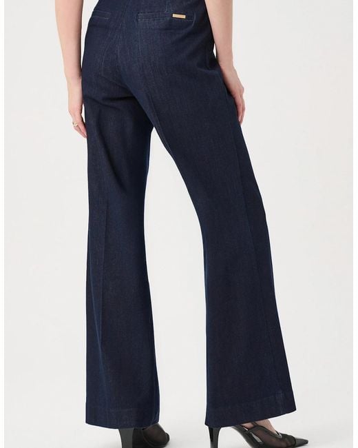 Joseph Ribkoff Blue Chloe: Stretch Denim High Rise Wide Leg Jeans