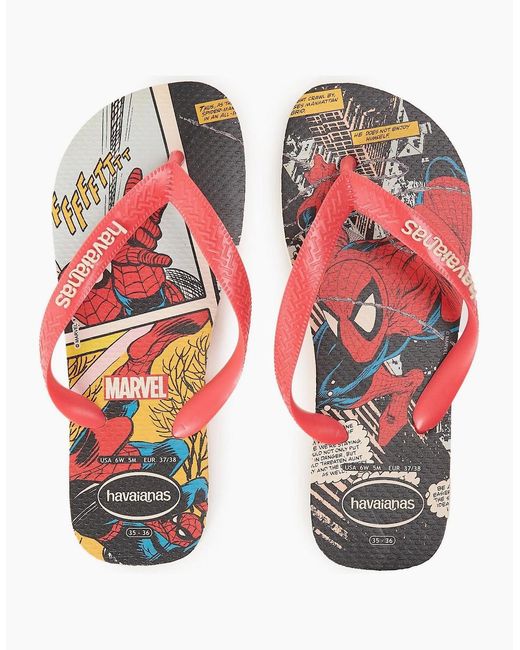 Havaianas Red Hav. Top Marvel Classics Stra Flip Flops