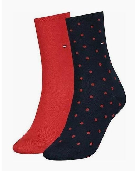 Tommy Hilfiger Red 2-Pack Dots Pattern Socks
