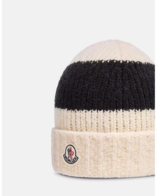 Moncler Black Block Stripe Hat for men