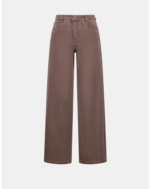 Joseph Ribkoff Red Goldie: Classic Wide Leg Feather Weave Jeans