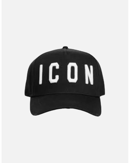 DSquared² Black Icon Baseball Cap for men