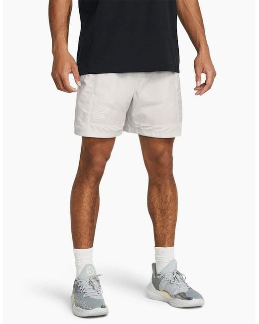 Under Armour Gray Curry Track Bermuda Shorts for men