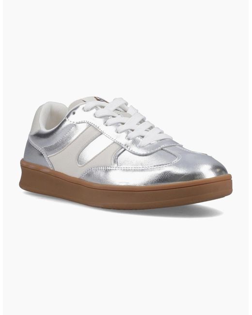 Hush Puppies White Maura Suede Trainers