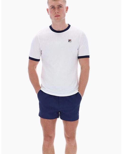 Fila White Marconi Essential Ringer T-Shirt for men