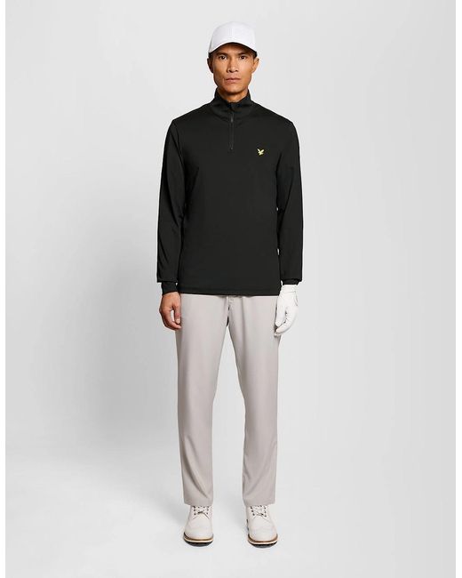 Lyle & Scott Black Performance 1/4 Zip Midlayer for men