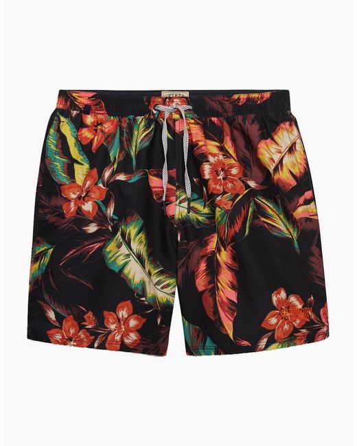 Superdry Multicolor Hawaiian Print 16 Swim Shorts for men