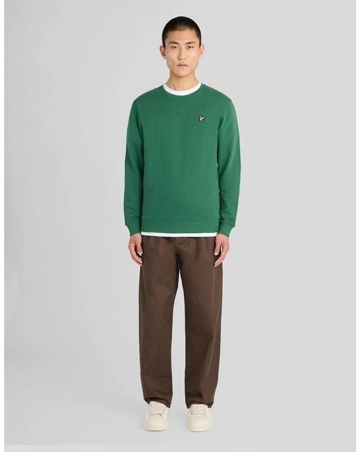 Lyle & Scott Green Cotton Crew Neck Sweatshirt for men