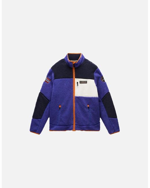 Napapijri Blue Yupik Full Zip Fleece Jacket/Multi for men