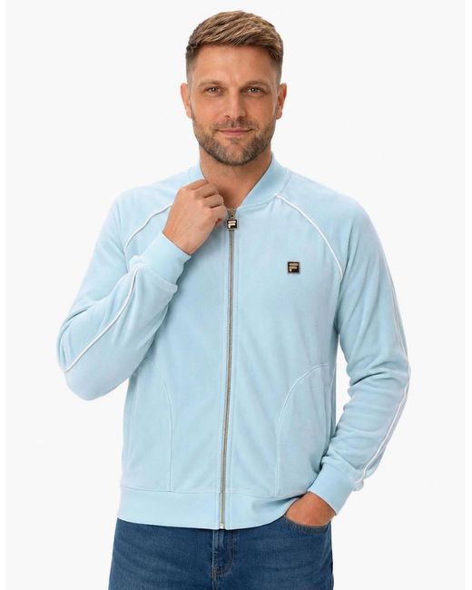Fila Blue Fella Velour Track Top Jacket Sterling/Coconut Milk for men