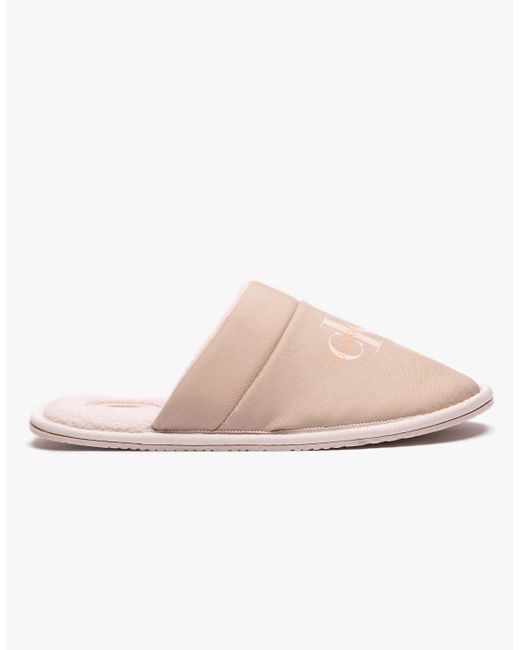 Calvin Klein Pink Hotel Slipper Mules Taupe for men