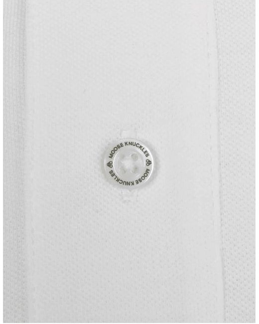 Moose Knuckles White Everett Regular Fit Polo Shirt for men