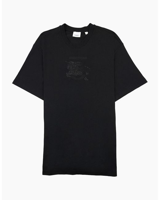 Burberry Black Tristan Embroidered Ekd T-Shirt for men