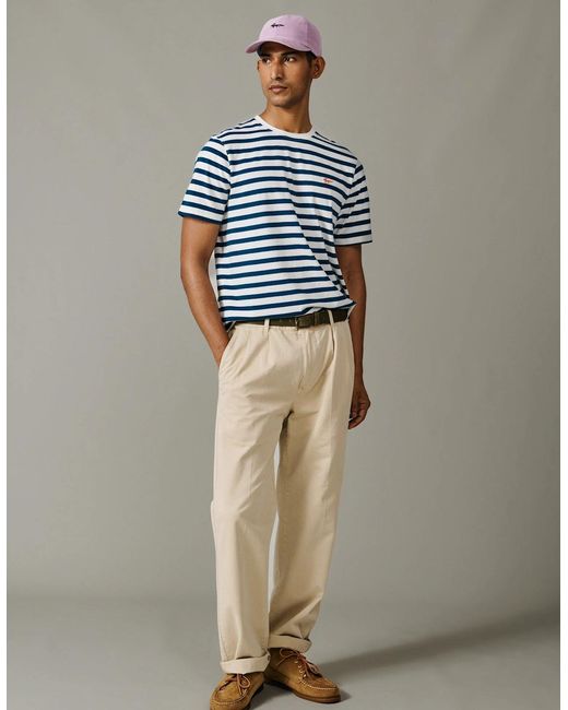 aubi Blue Fore Striped Tee for men