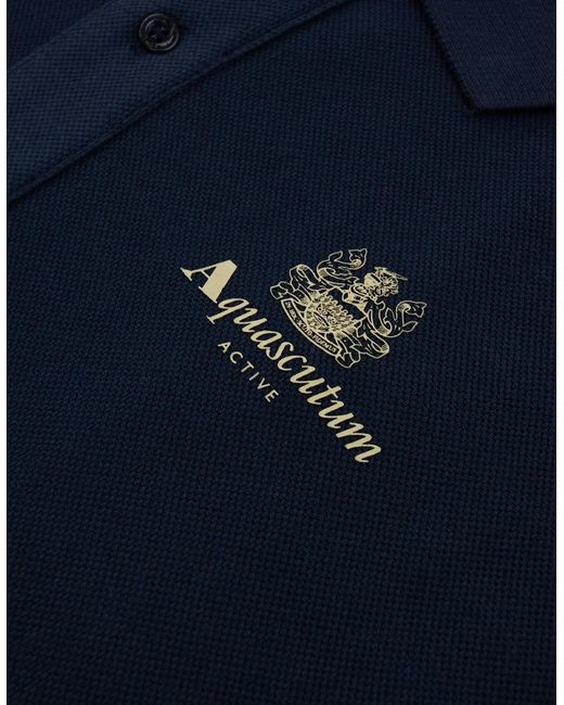 Aquascutum Blue Stripes Piquet L/Polo 11 for men