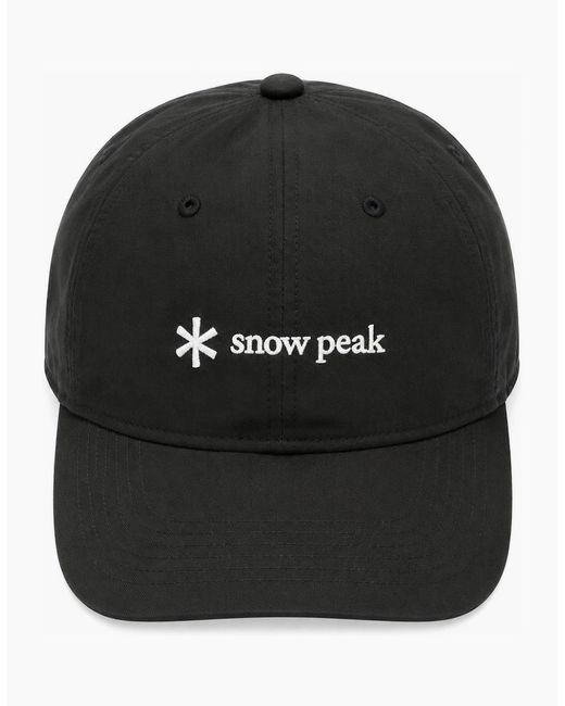 Snow Peak Black Snow Peak Logo Cap for men