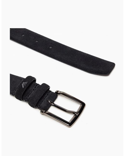 Emporio Armani Black Suede Belt for men