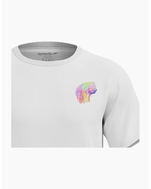Speedo White Logo Short-Sleeved Pride T-Shirt for men