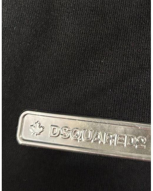 DSquared² Black Small Metal Logo T-Shirt for men