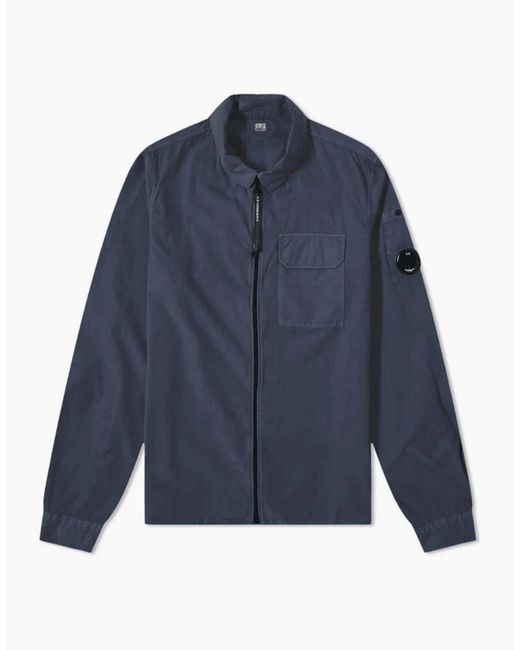 C P Company Blue Zip Overshirt for men