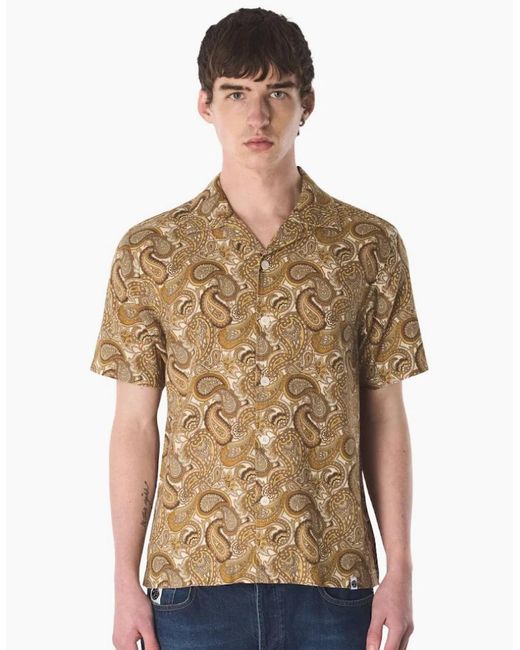 Pretty Green Natural Hermosa Paisley Multi Shirt for men
