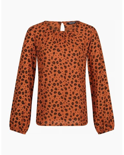 Regatta Orange Ladies Hadria Animal Print Blouse