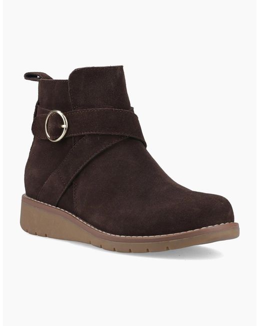 Hush Puppies Brown Lyra Suede Chocolate Boots