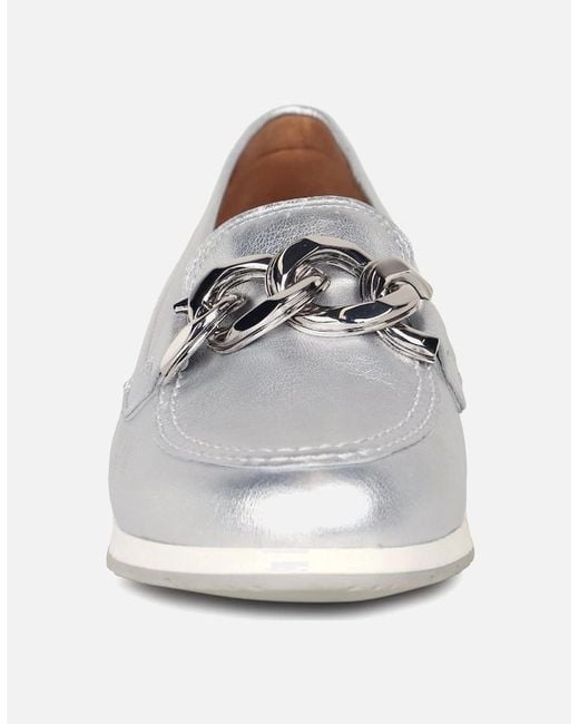 Gabor White Bea Loafers