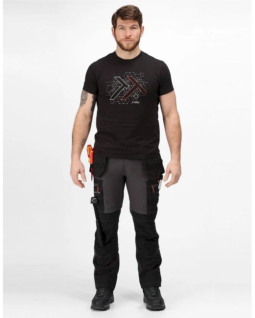 Regatta Black Professional Softshell Stretch Work Trousers for men
