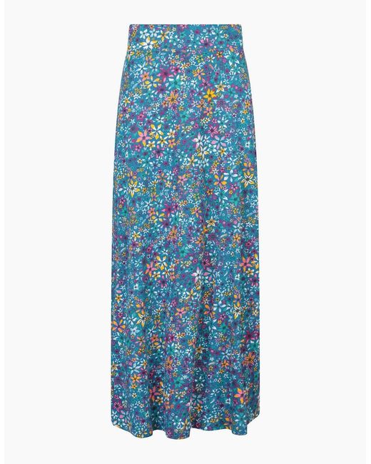 Mountain Warehouse Blue Ladies Shore Floral Jersey Maxi Skirt