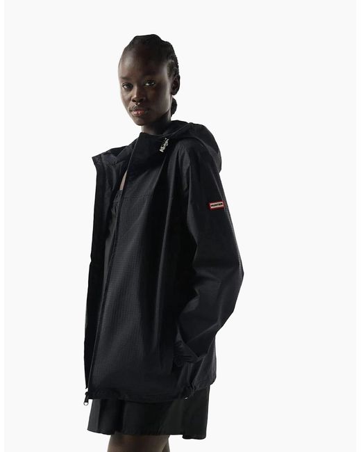 Hunter Black Packable Rain Adults Rain Jacket