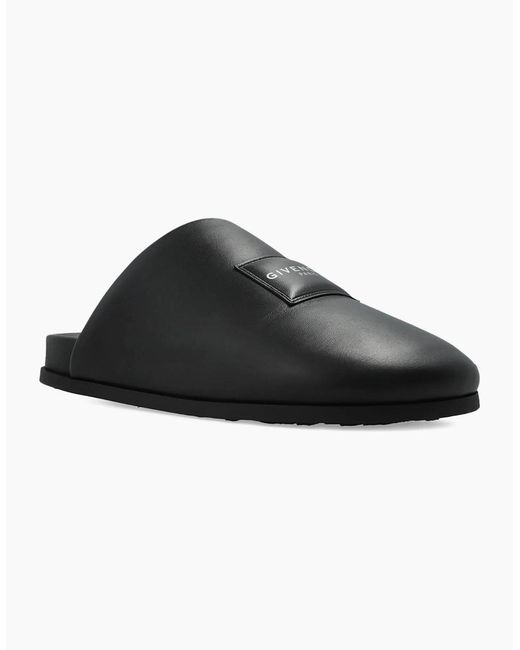 Givenchy Black Leather Mules for men